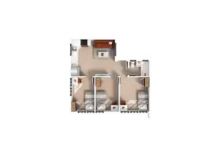 3 Bedroom | 1 Bath A Private-Standard floor plan